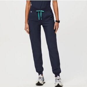NWT Figs Zamora FreeX Lined Petite Jogger Scrub Pants In Navy Blue Size XSP